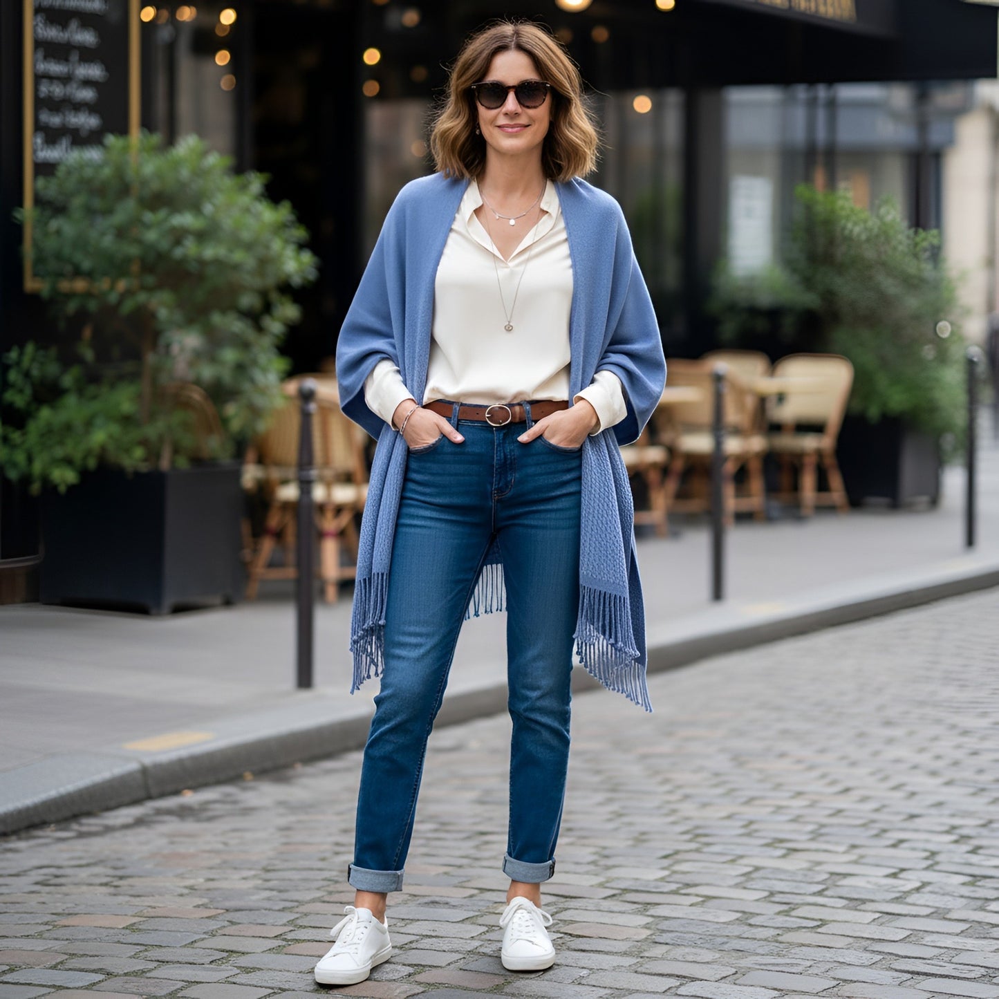 Beachcomer Pocket Shawl - Blue