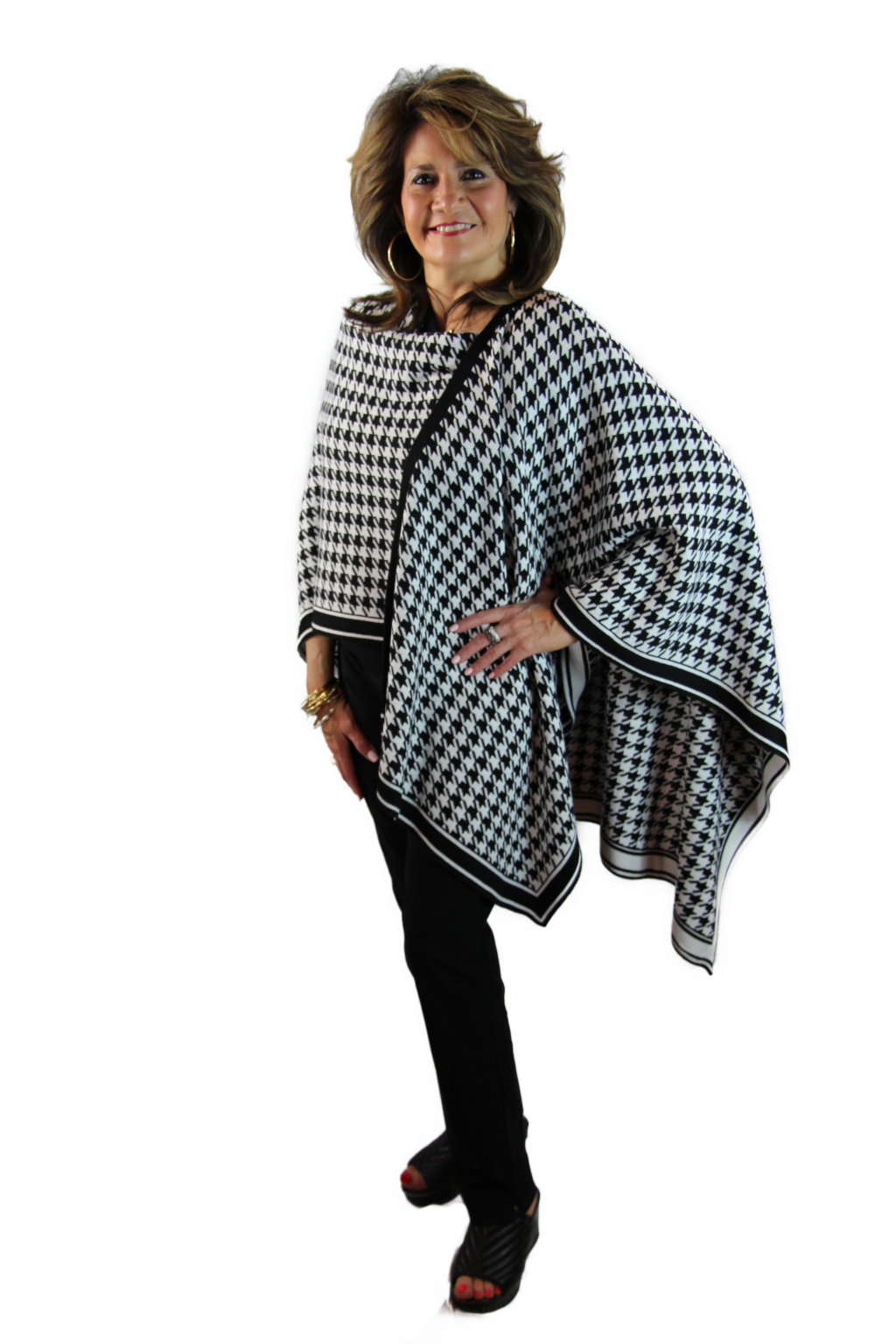 Houndstooth Shawl Wrap