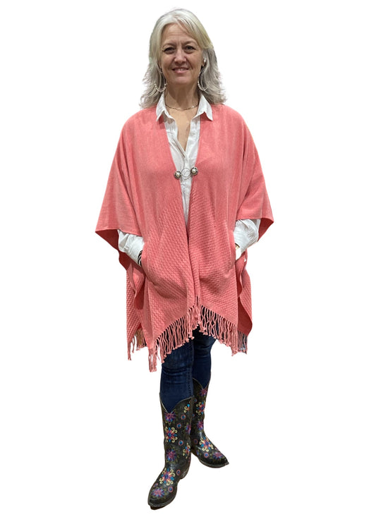 Beachcomer Pocket Shawl - Coral