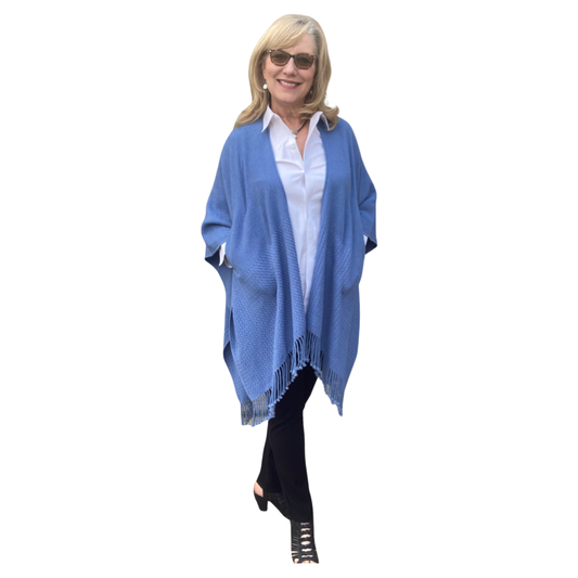 Beachcomer Pocket Shawl - Blue