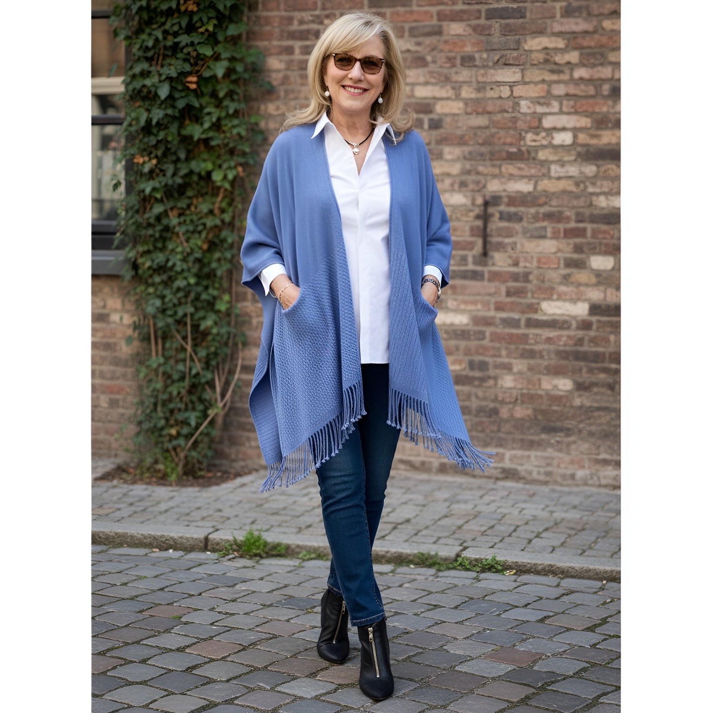 Beachcomer Pocket Shawl - Blue