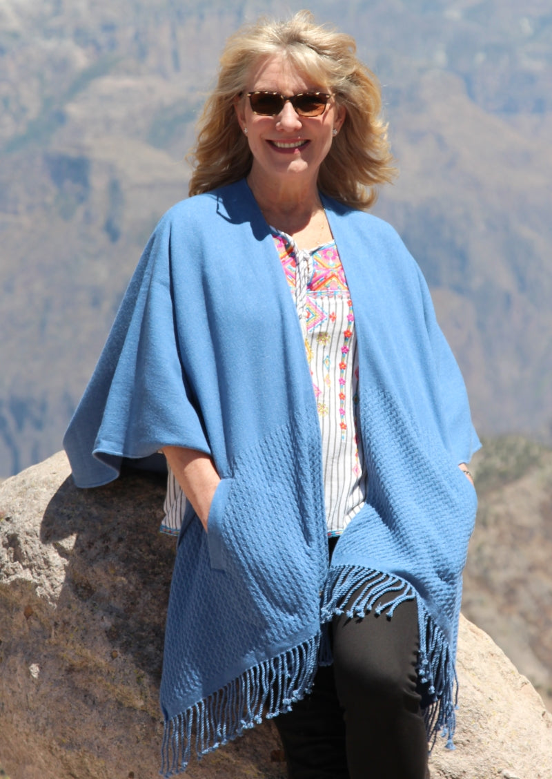 Beachcomer Pocket Shawl - Blue