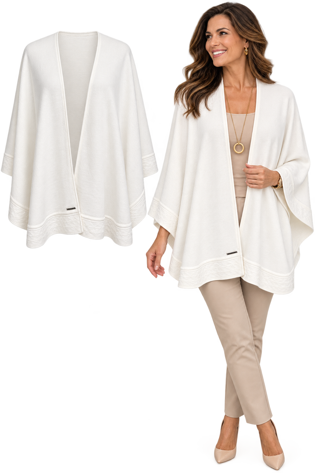 Carmen - Winter White womens cape
