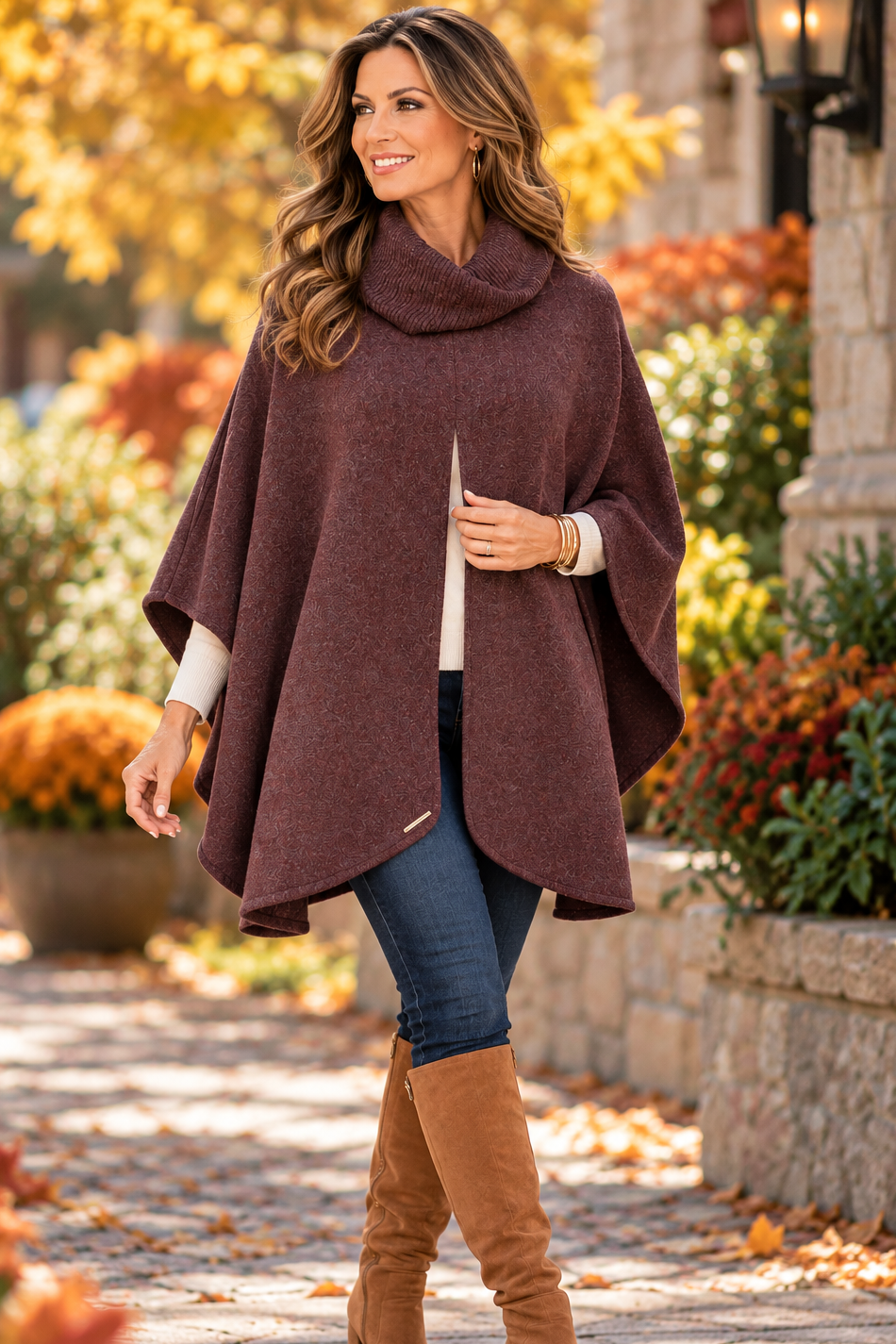 Cheyenne Poncho - Blackcherry