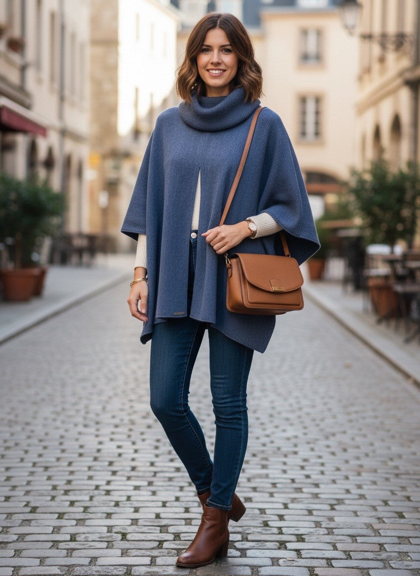 Cheyenne Poncho - Denim