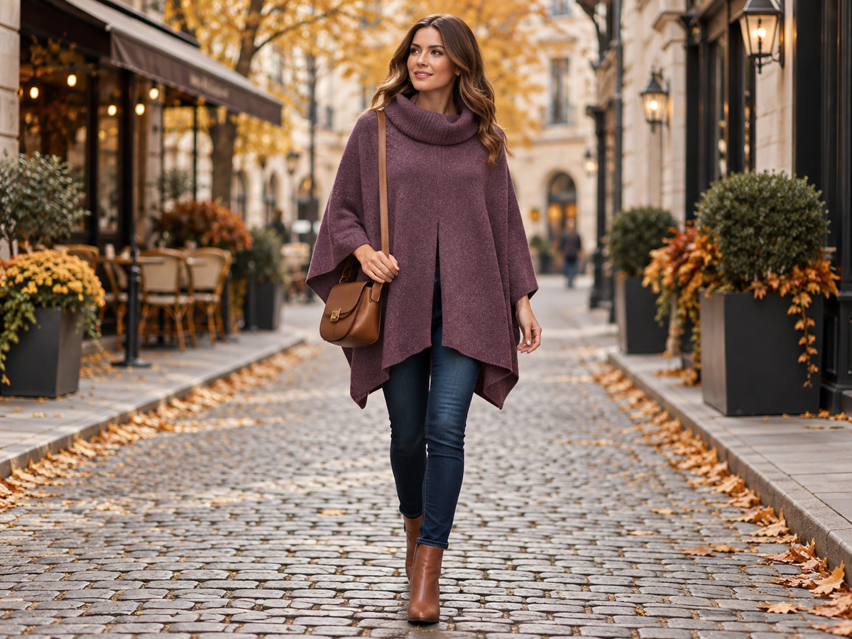 Cheyenne Poncho - Blackcherry