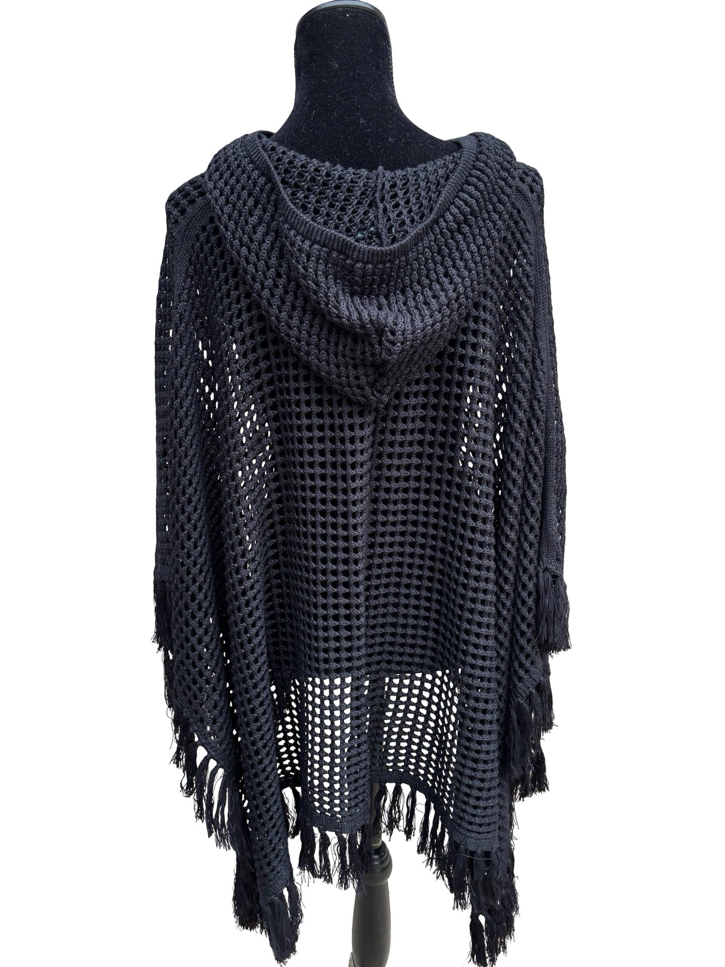 Malibu Beach Poncho - Black