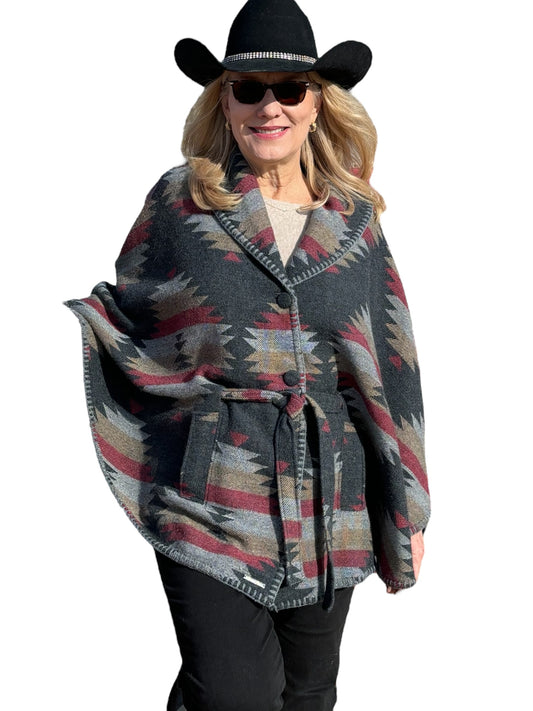 The Montana Cape Coat - Gray