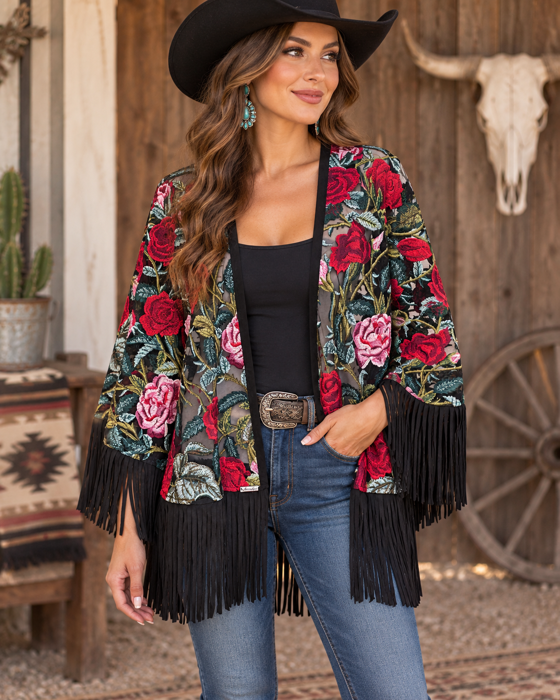 Floral Rose Shawl Wrap
