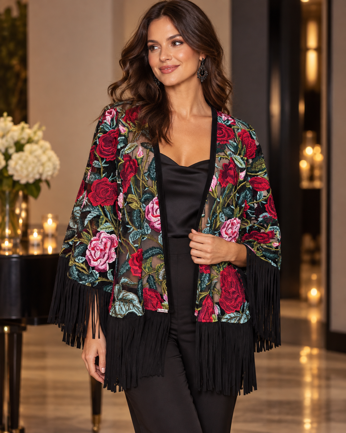 Floral Rose Shawl Wrap