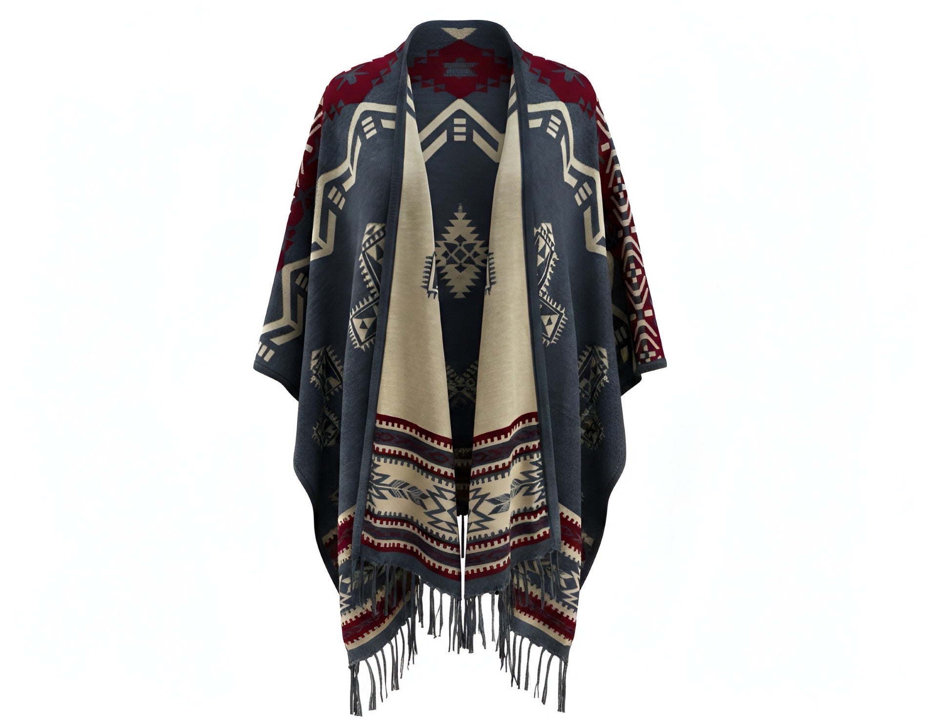 Southwest Reversible Shawl Wrap -Blue Jean – ShannieGirl