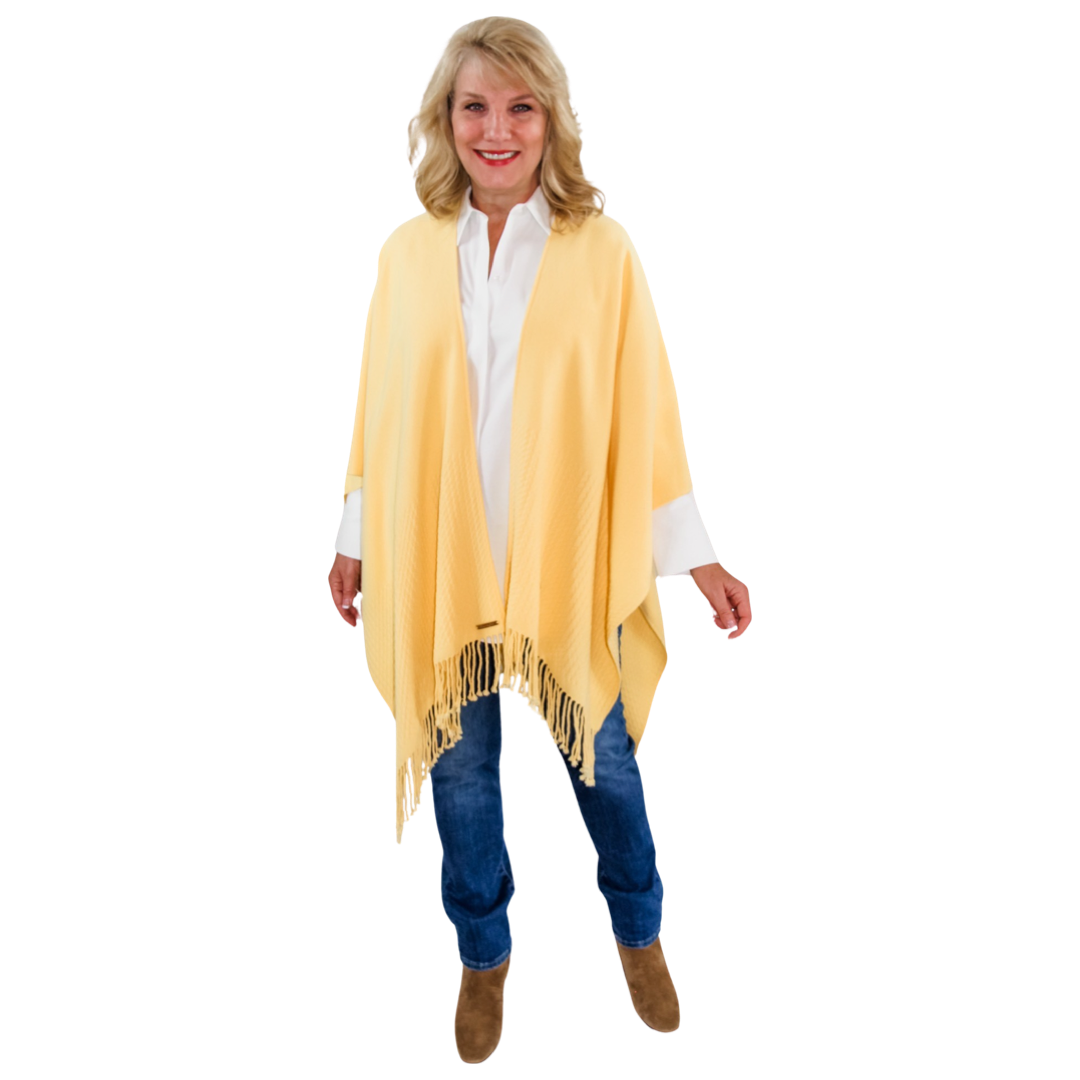 Signature Line Shawl Wrap - Yellow