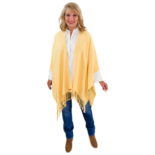 Signature Line Shawl Wrap - Yellow