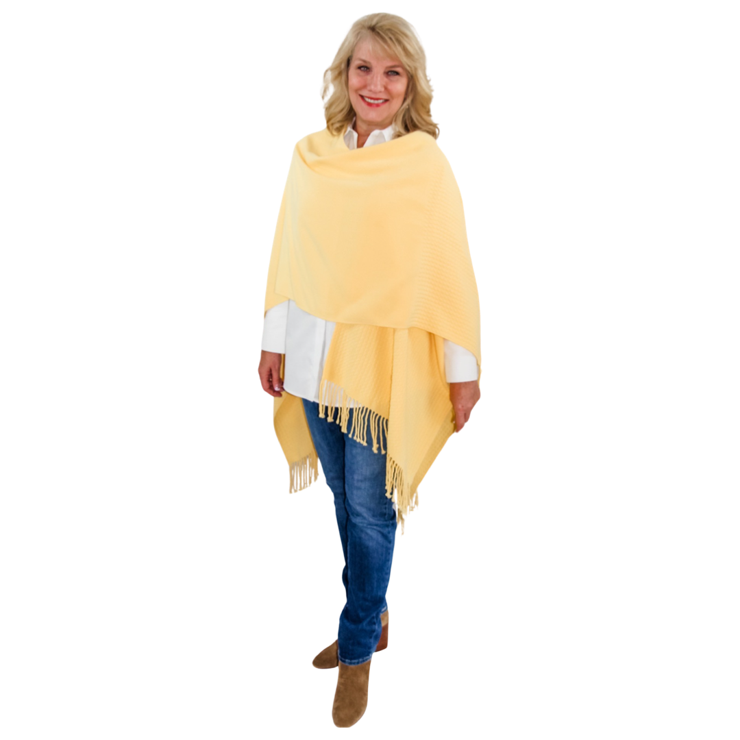 Signature Line Shawl Wrap - Yellow