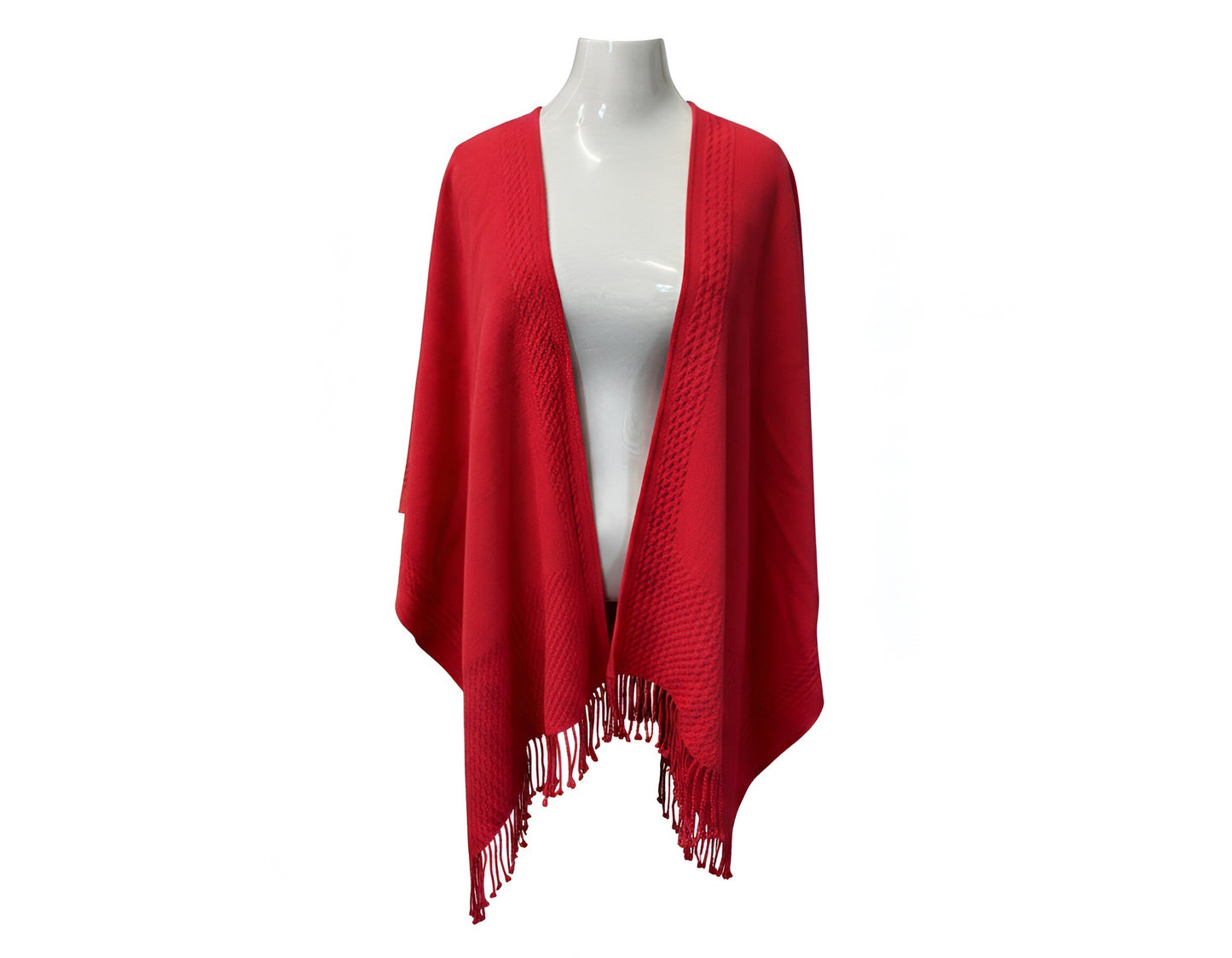 Signature Line Shawl Wrap - Red