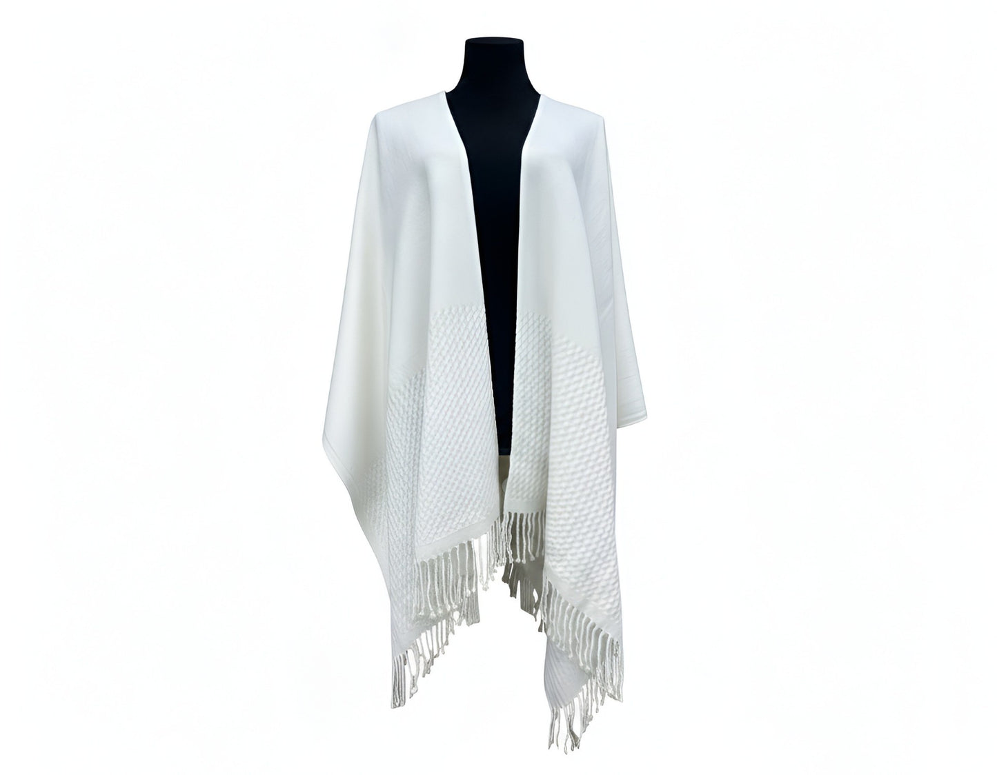 Signature Line Shawl Wrap - Winter White