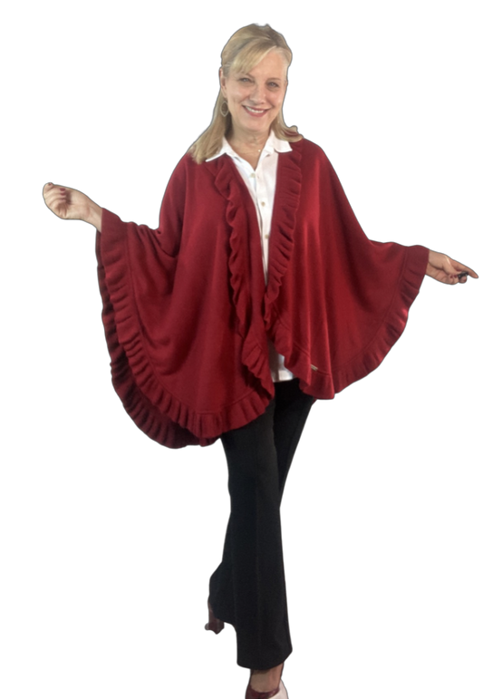 Sophia Ruffle Wrap - Red