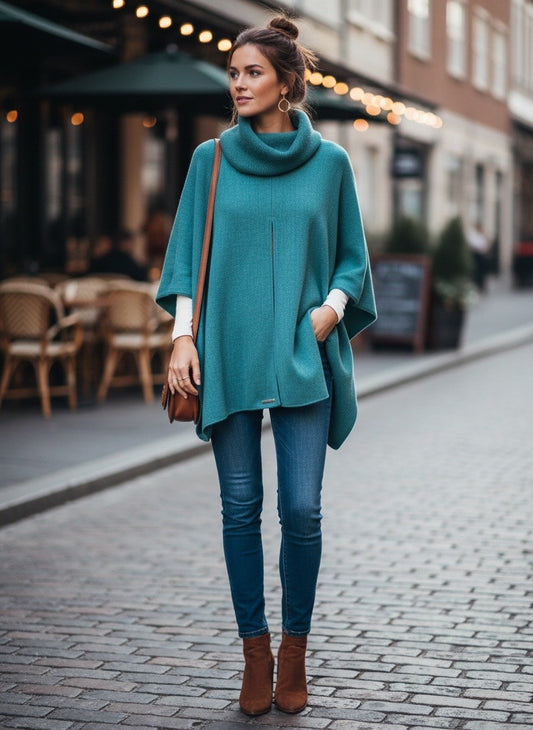 Cheyenne Poncho - Turquoise