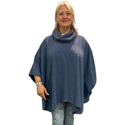 Cheyenne Poncho - Denim