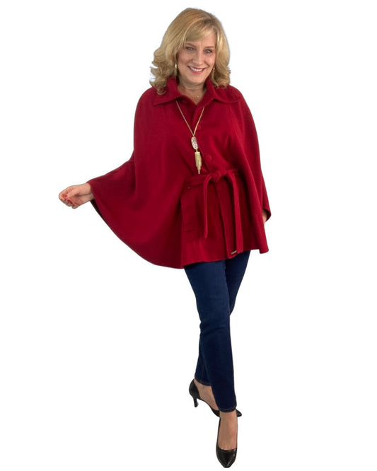 Nicole Cape Coat - Red